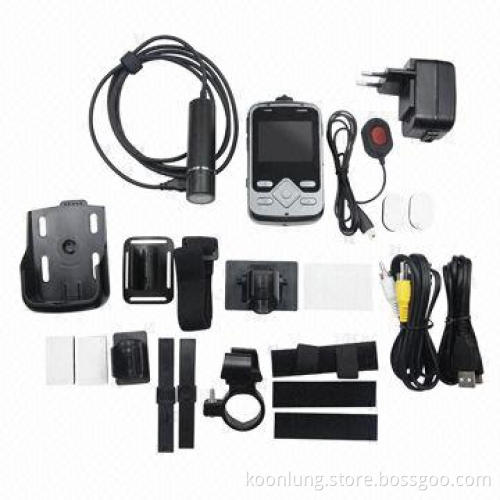 Action sport camera with detached lens for recording